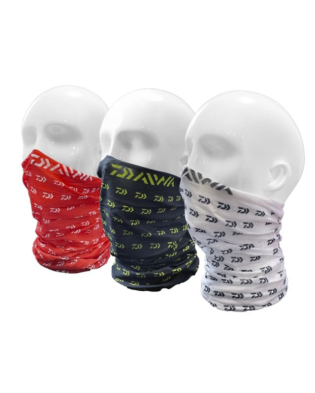 Шал с лого Daiwa Neck Scarf - различни цветове, универсални шалове за спорт в червено, черно и бяло.