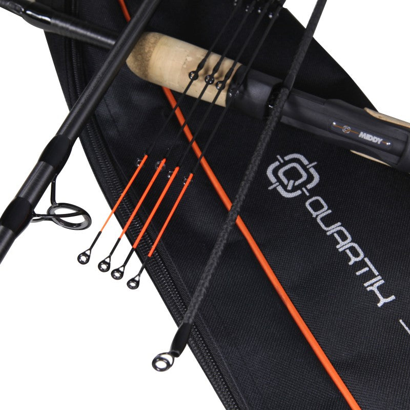Фидер въдица MIDDY Quartix Zero Limits Distance Feeder Rod 3.90m/120gr with orange tips and case.