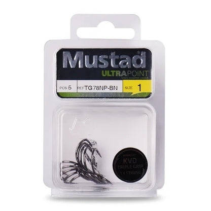 Тройни куки Mustad KVD Elite Triple grip® Treble Hook - x1 Strong - 5 бр в опаковка в опаковка.