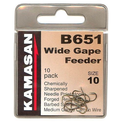 Куки Kamasan B651 - опаковка с 10 куки за риболов, химически заточени, ковани, за фидер и плувка.