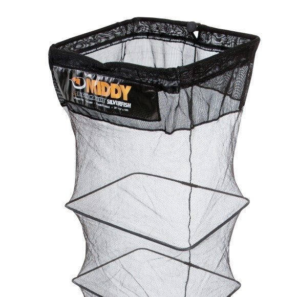 Живарник MIDDY SILVERFISH DRY MONO KEEPNET - 3.00m с правоъгълен профил и бързосъхнеща монофилна мрежа.