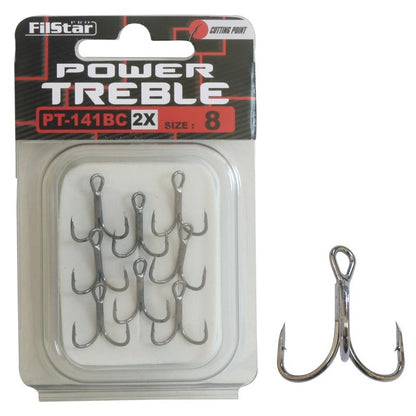 Тройни куки FILSTAR Power Treble 141 Black Chrome - 2X