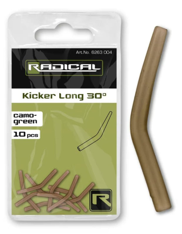 Алайнери за куки Radical Kicker Long 30° Camo Green - пакет с уникални ъглови алайнери за риболов.