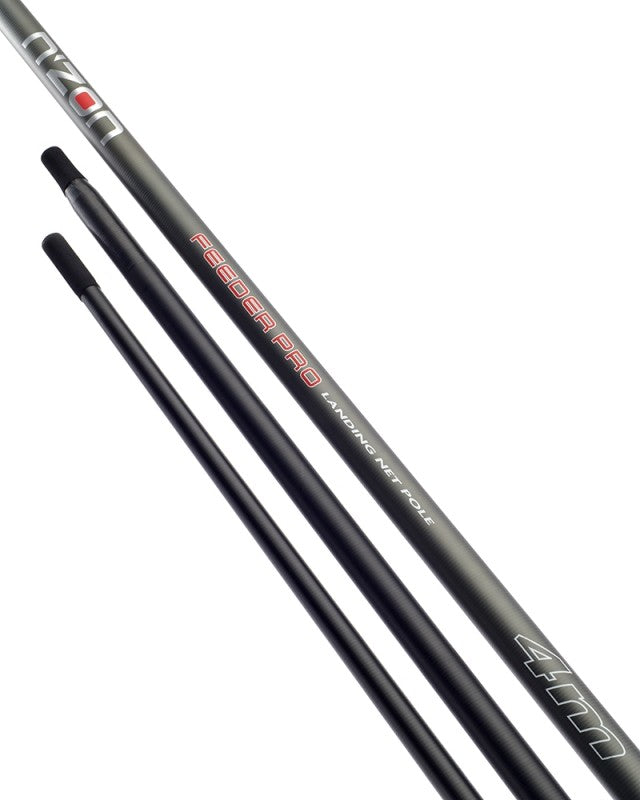 Щекерна дръжка за кеп DAIWA 24 NZON FEEDER PRO LANDING NET HANDLE - 4.00 метра на 3 части, изобразена в подробности.
