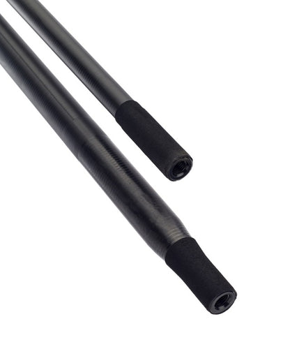 Щекерна дръжка за кеп DAIWA 24 NZON FEEDER PRO LANDING NET HANDLE - 4.00 метра на 3 части, черна, на близък план.