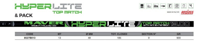 Щека MAVER HYPERLITE TOP MATCH - 13.0 метра - НОВ МОДЕЛ 2024 /Комплект/