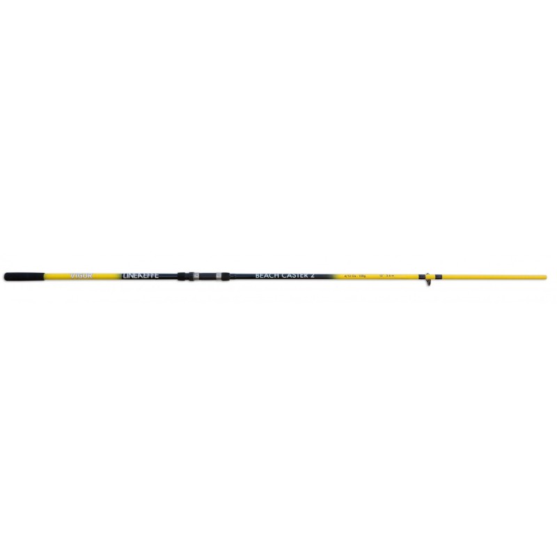 Сърфкастинг въдица Lineaeffe Vigor Beach Caster 2 - 3.60m/150g в жълт цвят с композитни материали и винтов макародържач.