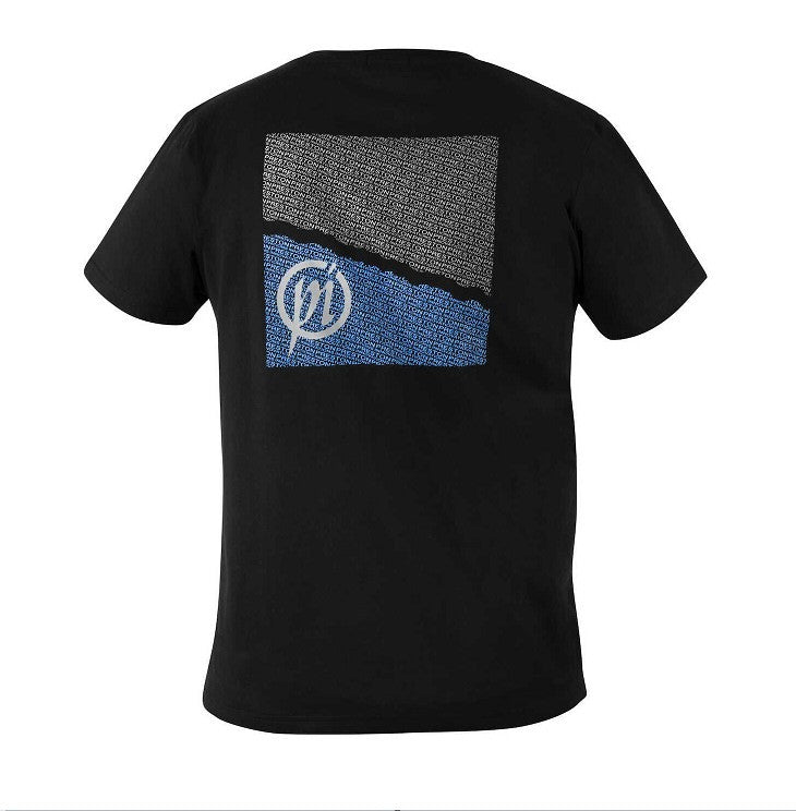 Тениска PRESTON Black T-Shirt - черен цвят - XXXL с апликация на гърба в стилни цветове.