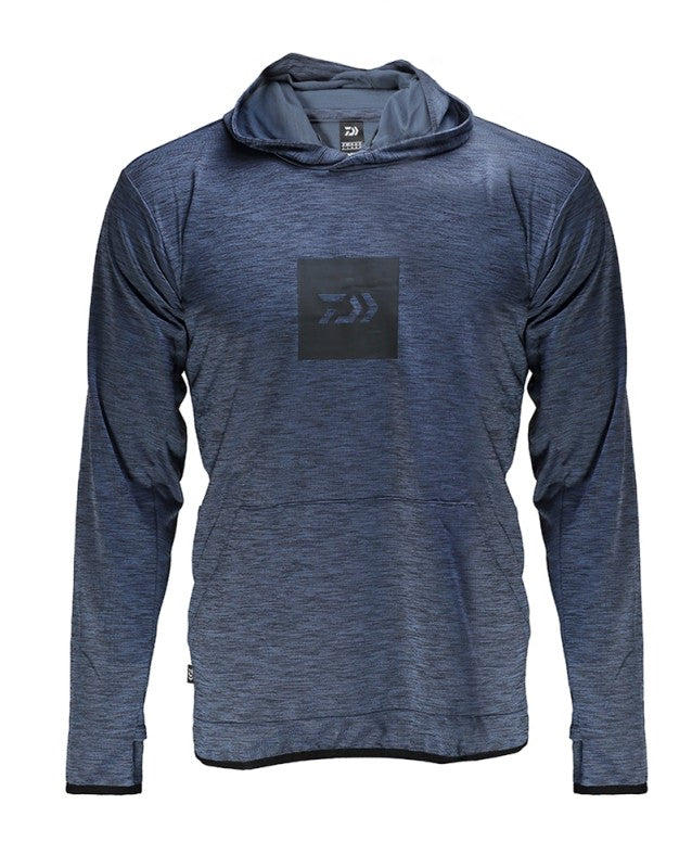 Суичър за защита от слънце DAIWA LIMITED EDITION SUN PROTECT HOODIE - тъмно син, с дълъг ръкав и качулка.
