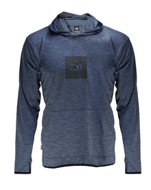 Суичър за защита от слънце DAIWA LIMITED EDITION SUN PROTECT HOODIE - тъмно син, с дълъг ръкав и качулка.