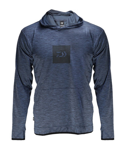 Суичър за защита от слънце DAIWA LIMITED EDITION SUN PROTECT HOODIE - тъмно син, с дълъг ръкав и качулка.