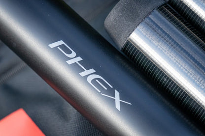 Мини-удължител DAIWA POWER MINI PHEX SUPER LIGHT 5/6 с логото PHex на черен фон.