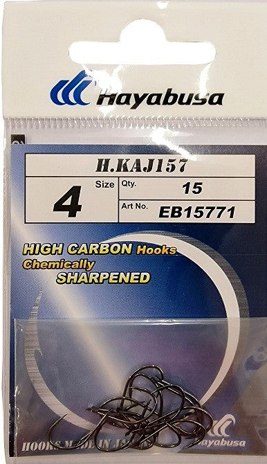 Куки Hayabusa 157 Black Nickel - 15 бр в пакет, здрави куки за риболов на шарани и каракуди.