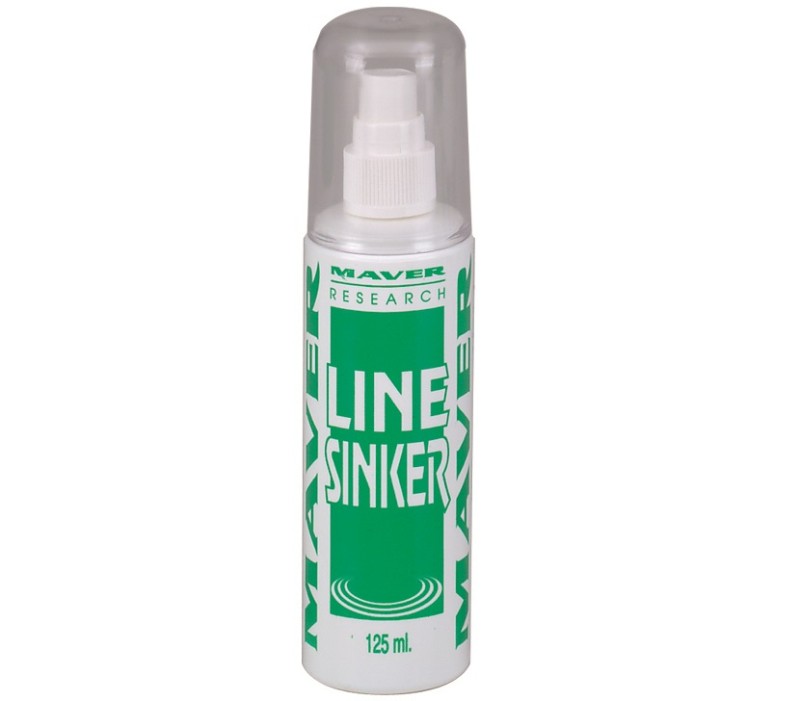 Спрей за влакно MAVER Line Sinker - 125ml в пластмасова бутилка, идеален за почистване на риболовни влакна.