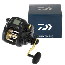 Електрически мултипликатор DAIWA TANACOM 750 с дисплей и ръкохватка, идеален за риболов на големи дълбочини.