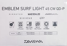 Макара DAIWA 23 EMBLEM SURF LIGHT 45 SCW QD-P спецификации и характеристики.