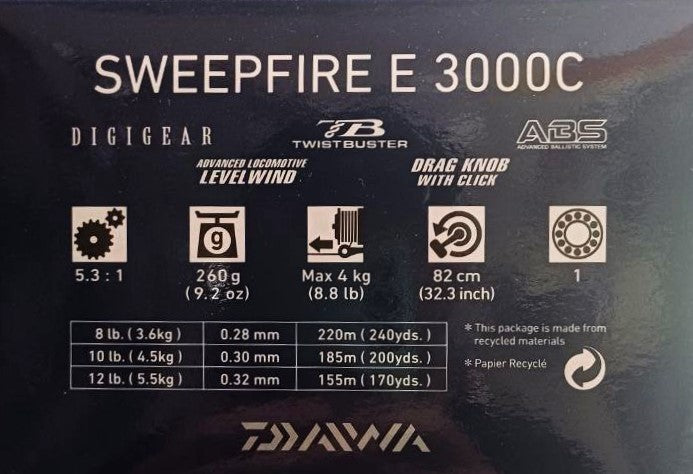 Макара с преден аванс DAIWA SWEEPFIRE EC