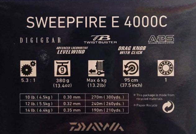 Макара с преден аванс DAIWA SWEEPFIRE EC