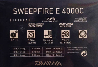 Макара с преден аванс DAIWA SWEEPFIRE EC