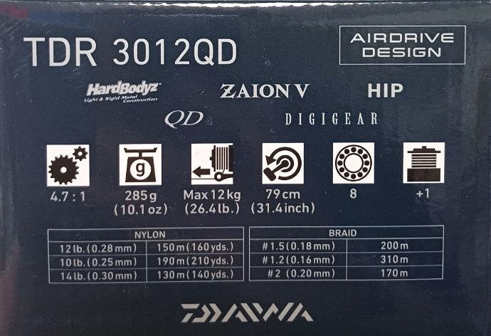 Макара с преден аванс DAIWA '24 TDR MATCH & FEEDER QD технически спецификации и характеристики.
