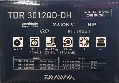 Макара с преден аванс DAIWA '24 TDR MATCH & FEEDER QD - спецификации и характеристики на модела TDR 3012QD-DH.