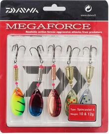 Комплект блесни Daiwa Megaforce Spincaster - 10&12gr - 5 различни блесни с атрактивни цветове за риболов.