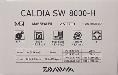 Макара за морски риболов Daiwa '23 CALDIA SW - технически характеристики и информация.