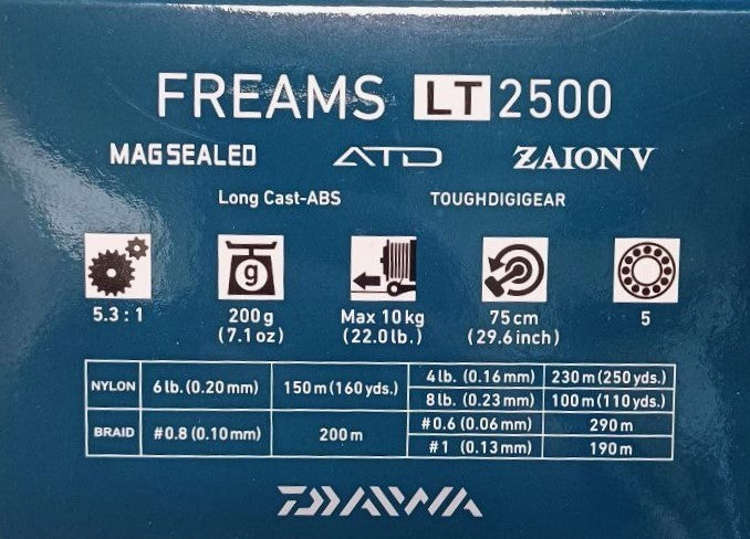 Информация за Спинингова макара - DAIWA 21 FREAMS LT 2500, включително характеристики и спецификации.