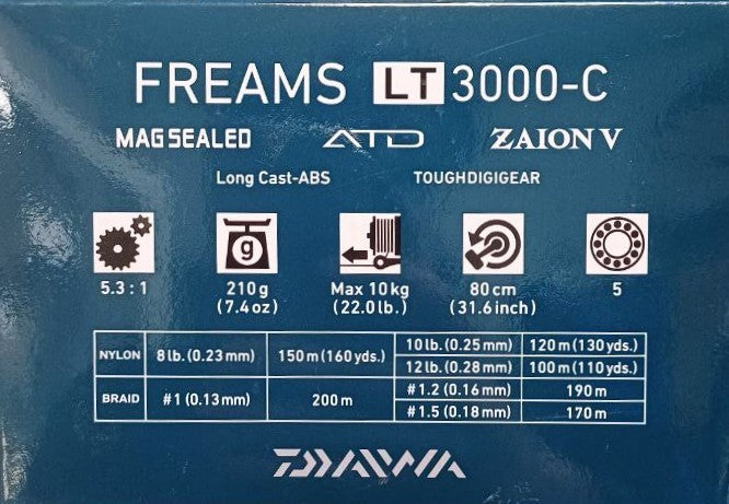 Спинингова макара - DAIWA 21 FREAMS LT технически спецификации и информация.