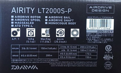 Топ модел макара DAIWA 23 Airity LT технически спецификации и характеристики