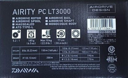 Топ модел макара DAIWA 23 Airity LT - информация за характеристики и спецификации на продукта.