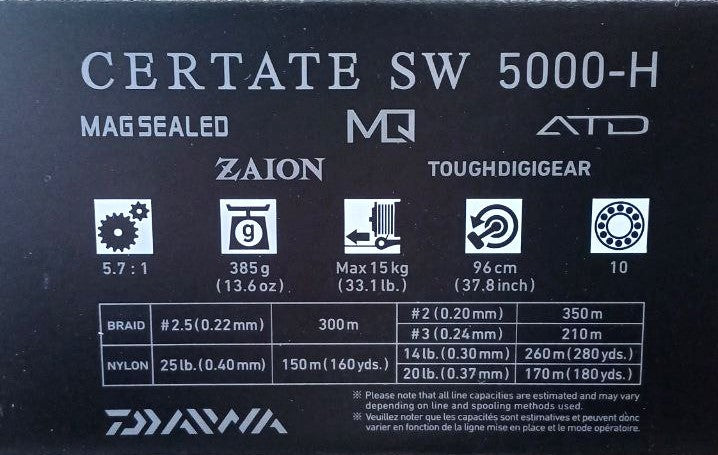 Макара за морски риболов - 21 DAIWA CERTATE SW 5000/6000-H спецификации и информация за продукта