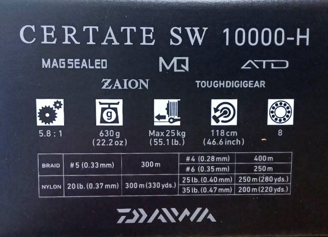 Катушка для морской рыбалка - 21 DAIWA CERTATE SW (G) 10000 H