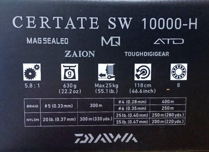 Катушка для морской рыбалка - 21 DAIWA CERTATE SW (G) 10000 H