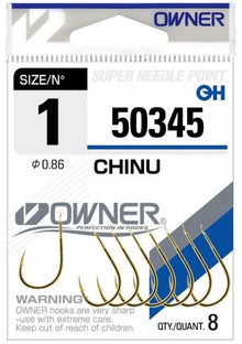 Куки Owner CHINU GOLD - 50345 опаковка с 8 златисти куки с остриета Super Needle Point.
