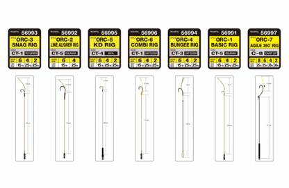 Шаранджийски куки с повод Owner LINE ALIGNER RIG - CT-5 и други риболовни монтажи на един изглед.