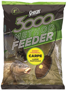 Захранка SENSAS 3000 Method Fishmeal - 1kg пакет с риба и метод фидер, сладко рибно брашно.