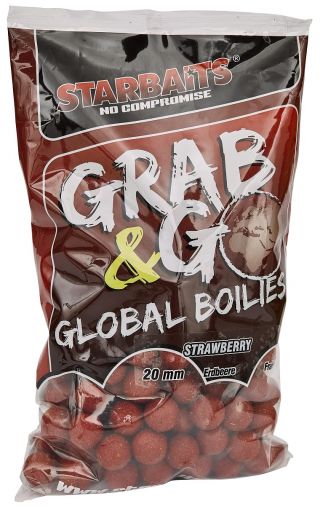 Протеинови топчета STARBAITS BOILIES G&G - 1KG - STRAWBERRY - 20MM в опаковка с ягодов аромат.