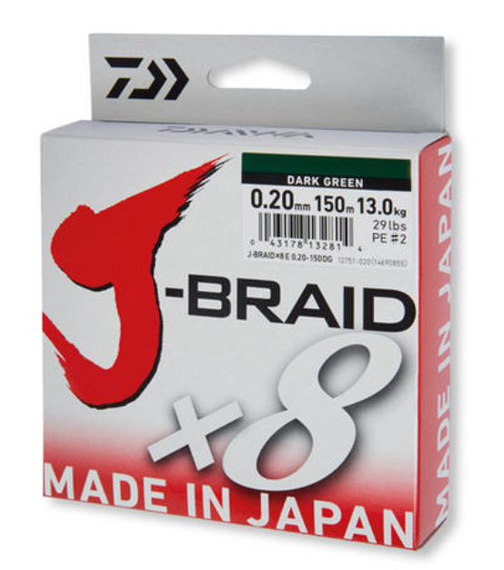 Плетено Влакно Daiwa J-BRAID X8 Dark Green (тъмно зелено) - 300m