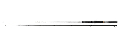 Кастинг спинингова въдица Daiwa 24 PROREX XR FINESSE CASTER - 2.20m/5-14gr на фона изцяло черен.