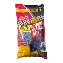 Захранка Респект METHOD MATCH MIX - Дроб и Риба BLACK - 900gr в опаковка за риболов с рибни брашна и добавки.