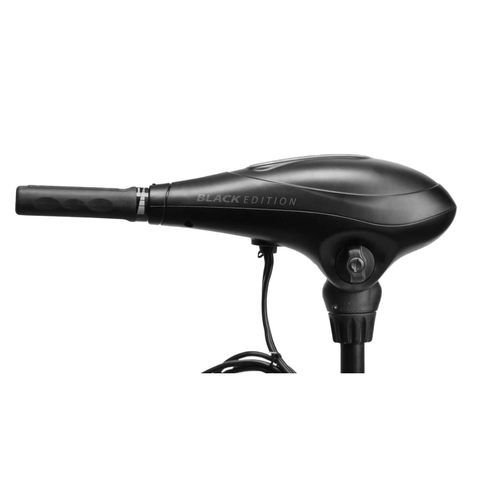 Електрически двигател RHINO BE35 BLACK EDITION ELECTRIC OUTBOARD MOTOR side view with BLACK EDITION branding.