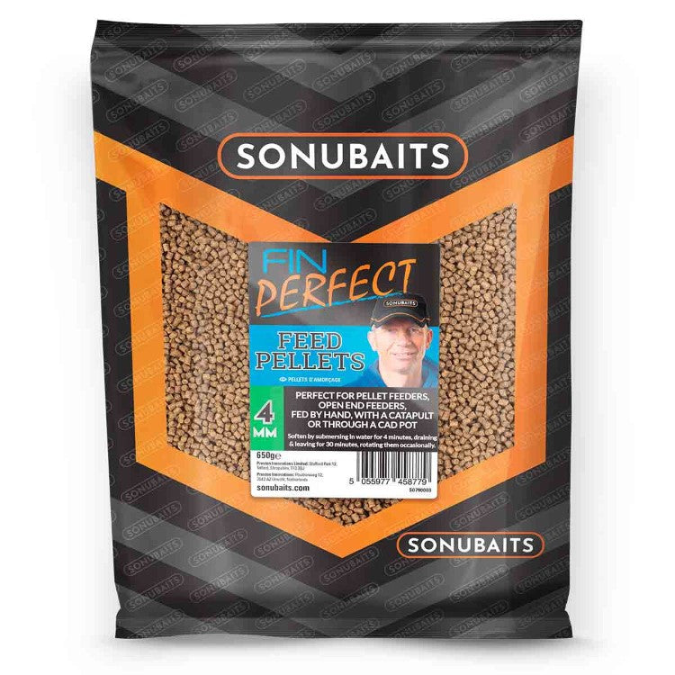 Пелети SONUBAITS Fin Perfect Feed - 2/4/6/8mm 4mm пакет с фидер пелети от Andy Findlay.