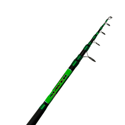 Сърфкастинг въдица MAVER Winner Travel Surf Orata 4.00m -100gr в зелено, идеална за морски риболов.