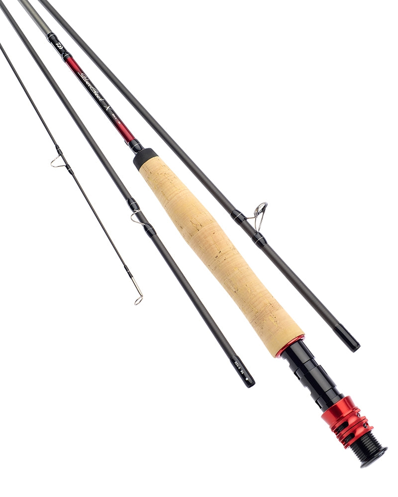 Въдица за мухарски риболов DAIWA SILVERCREEK X TROUT FLY - 2.43/2.74m, представена в детайли.