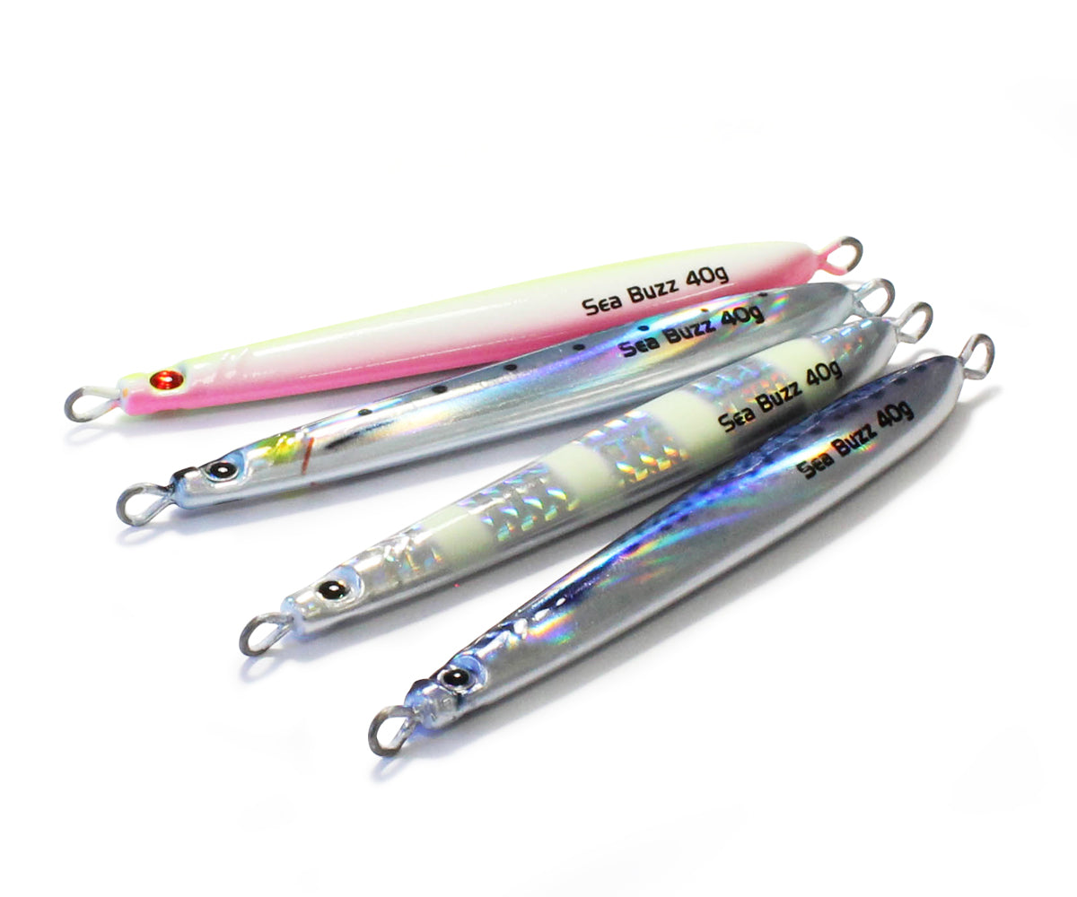 Пилкер SeaBuzz 342UV - 30gr/40gr, комплект от четири ярки джиг примамки с UV покритие.