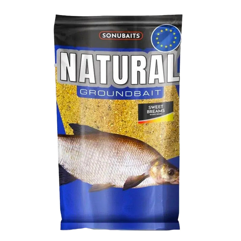 Захранка SONUBAITS Natural Sweet Breams - 1kg package featuring groundbait for fishing breams.