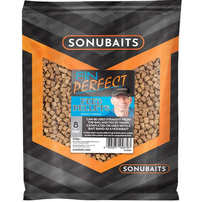 Пелети SONUBAITS Fin Perfect Feed - 2/4/6/8mm, 8mm плоски пелети за риболов, подходящи за хранилки.