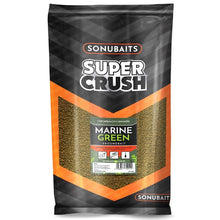 Захранка SONUBAITS Marine Green - 2kg в пакет с ярък дизайн и информация за продукта.