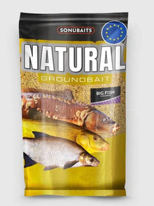 Захранка SONUBAITS Natural Big Fish - 1kg package featuring various fish on the front.
